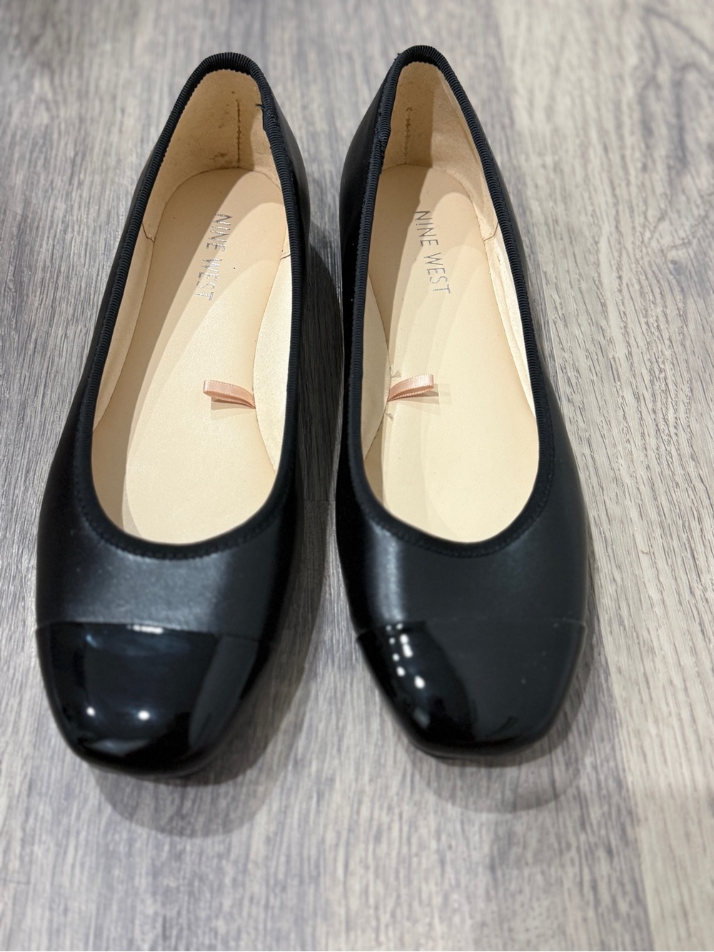Nine West Black Teland Cap Toe Ballet Flats